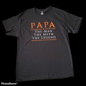 Papa the Man, The Mtyh, The Legend Graphic T-Shirt Men's Size Large Black